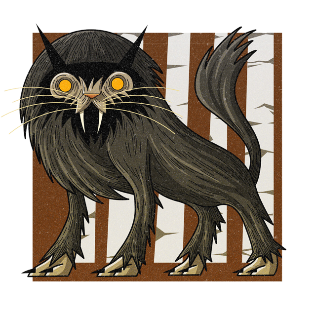 The Beast of Bladenboro, drawn as a feline predator said to live in North Carolina.