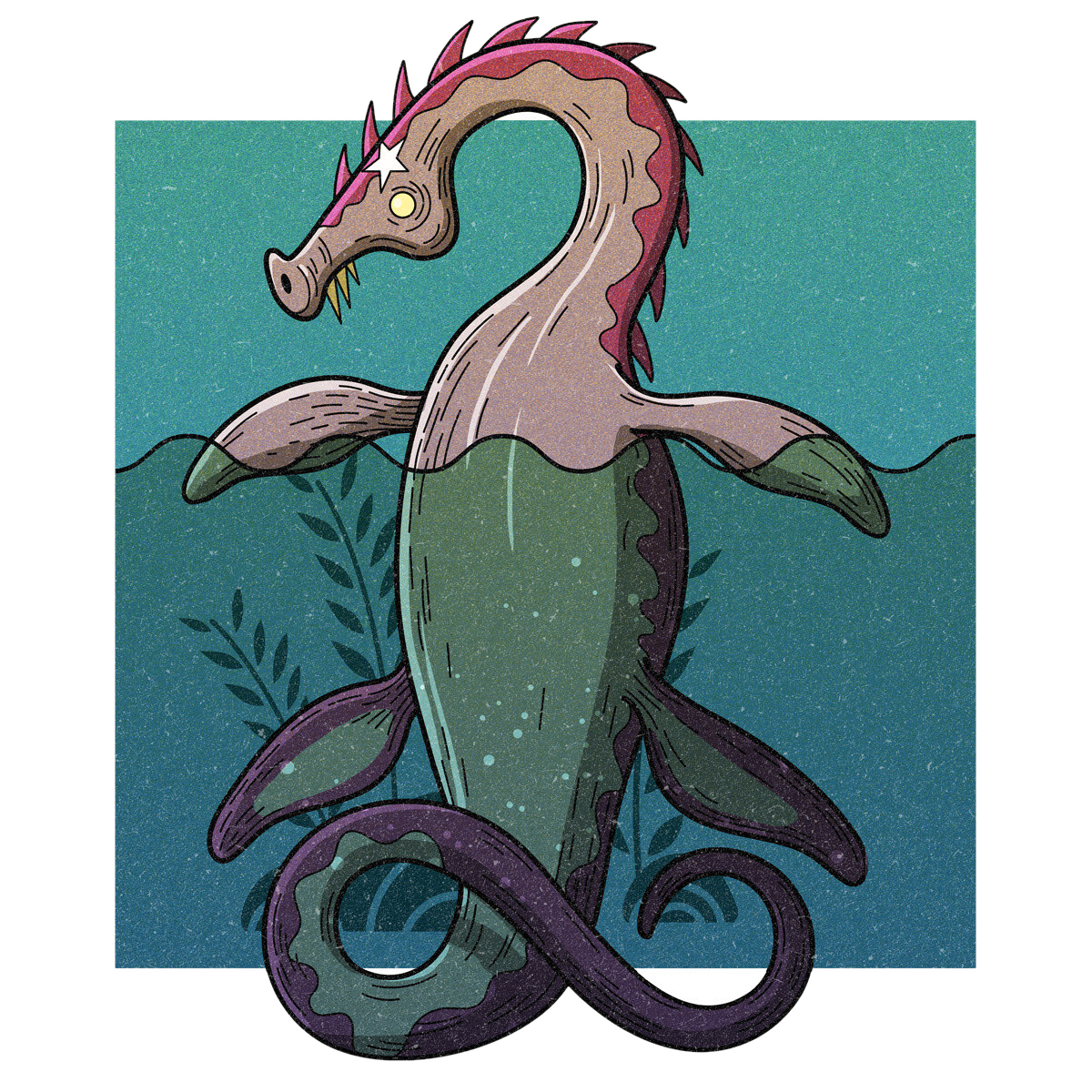 The Champy, drawn as a sea serpent said to live in New York.