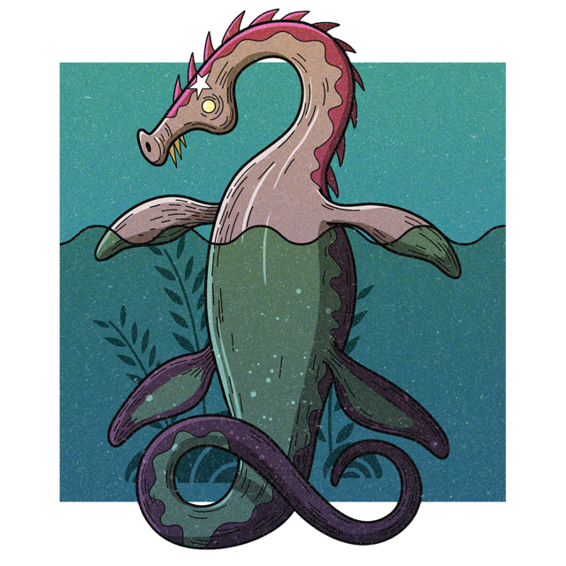 The Champy, drawn as a sea serpent said to live in New York.