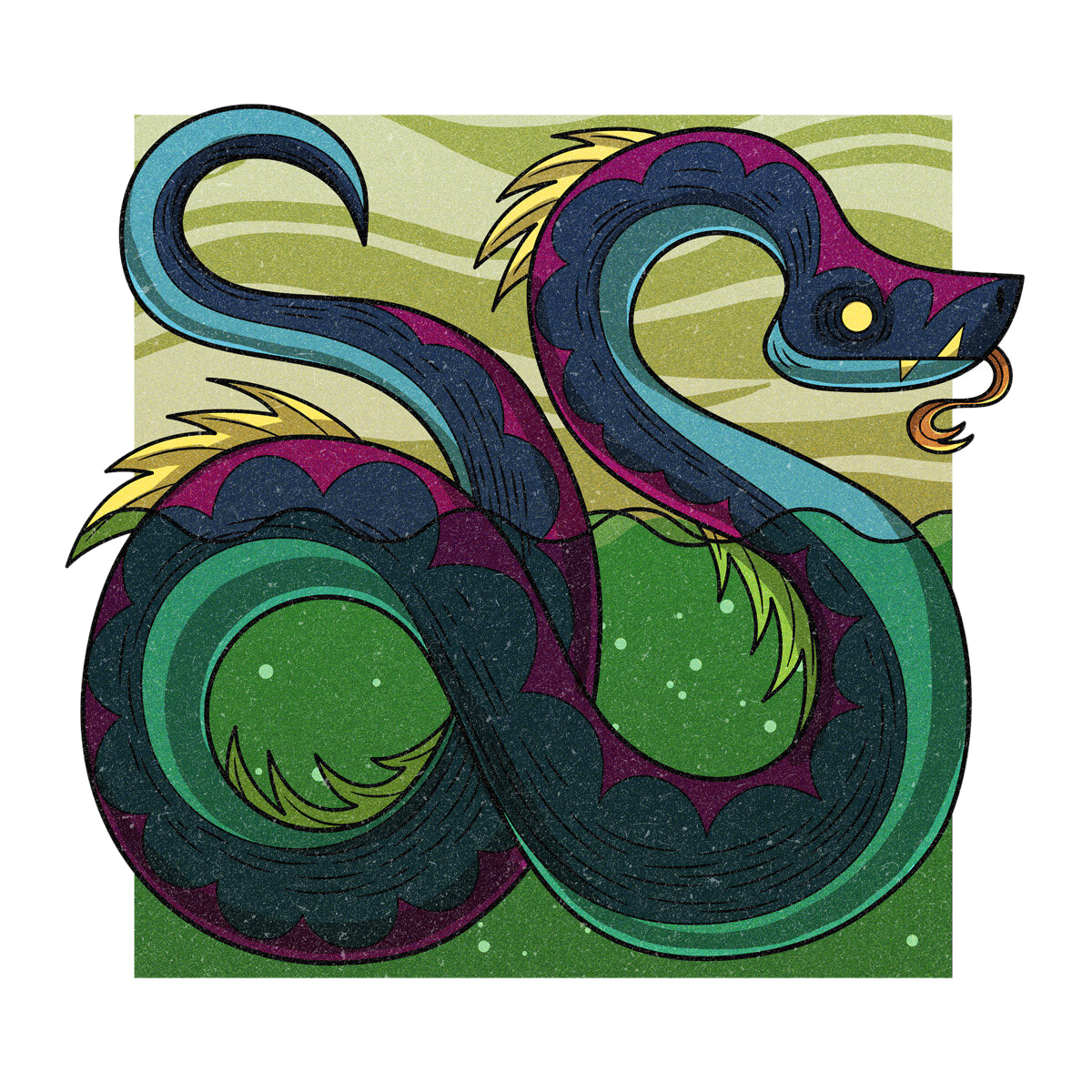 The Chessie, drawn as a sea serpent said to live in Maryland.