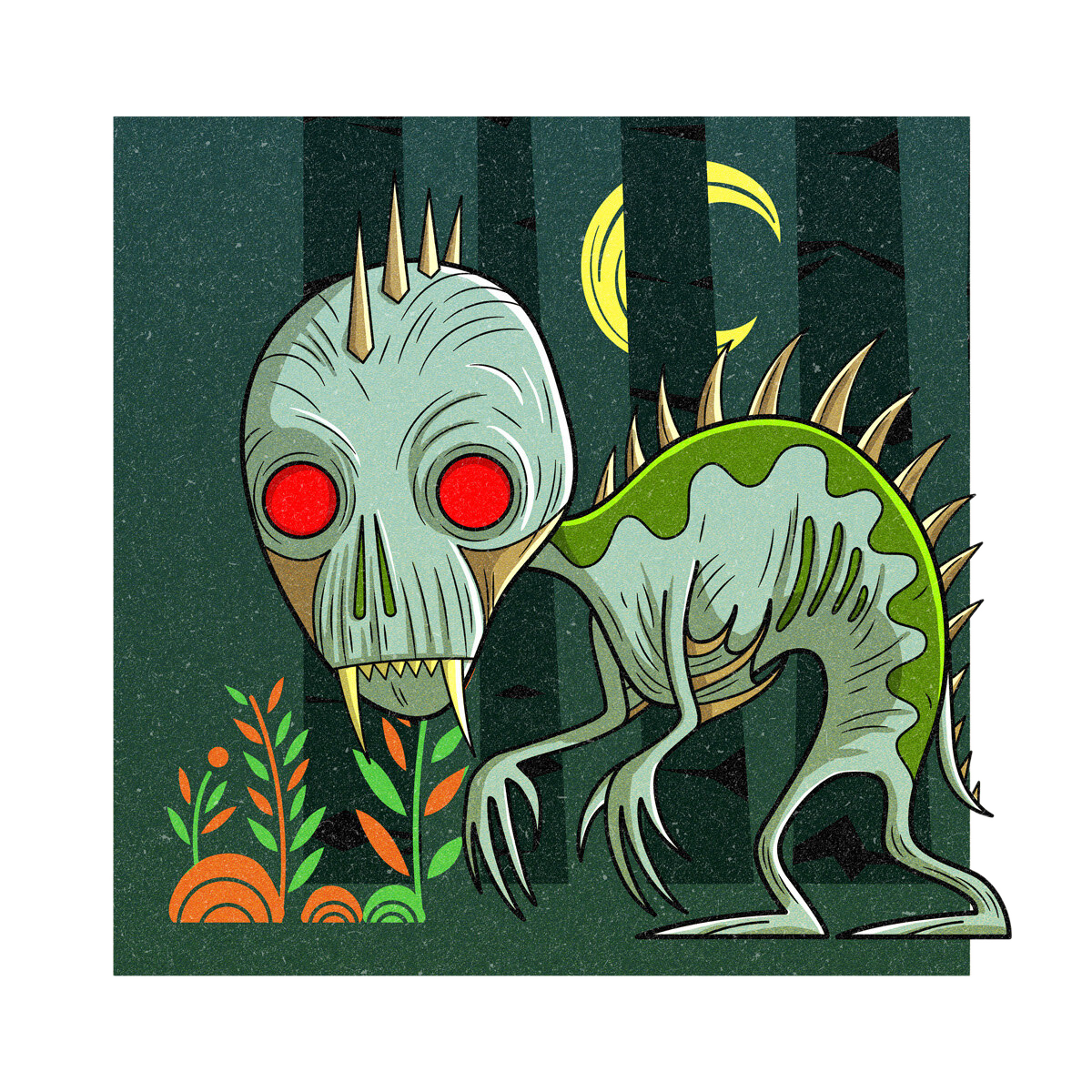 The Chupacabra, drawn as a terrestrial predator and mutant canid said to live in Texas.