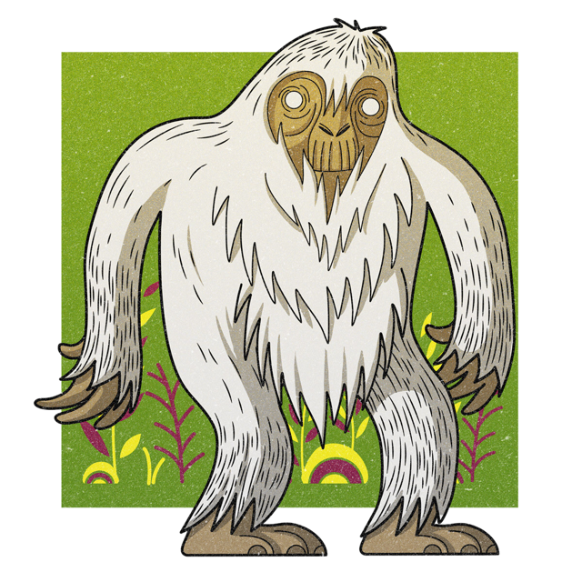 The Mogollon Monster, drawn as a hominid said to live in Arizona.