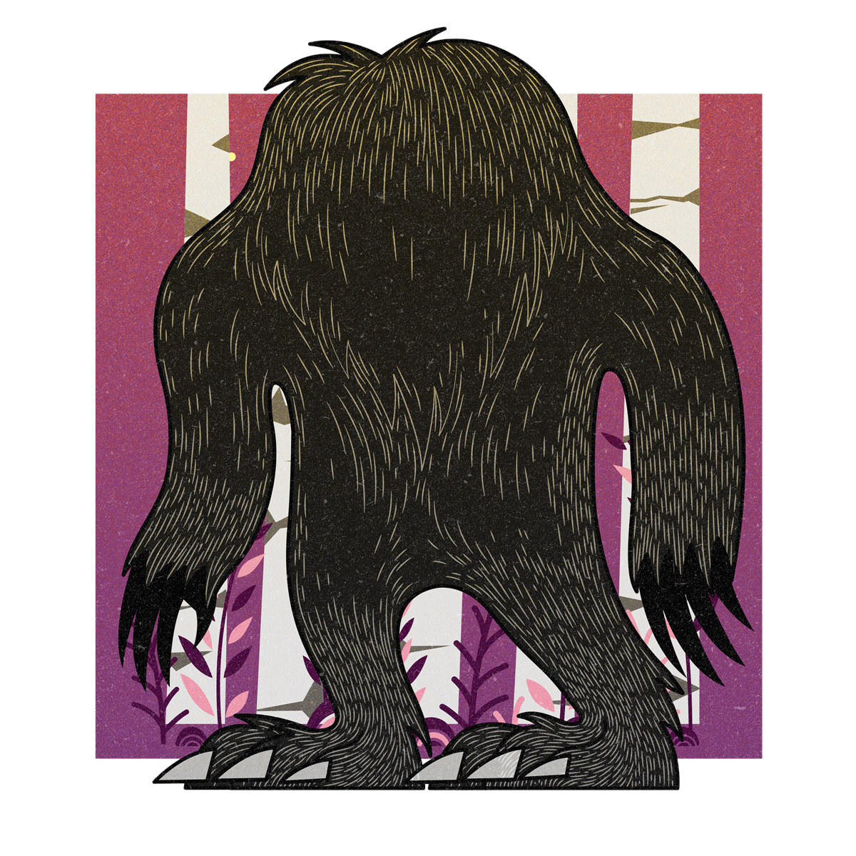 The Momo, drawn as a hominid said to live in Missouri.