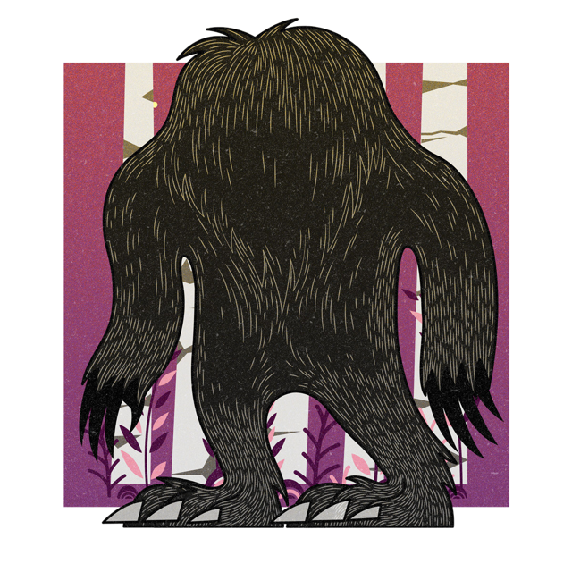 The Momo, drawn as a hominid said to live in Missouri.