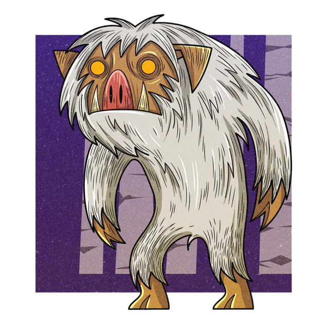The Northfield Pigman, drawn as a mutant humanoid said to live in Vermont.