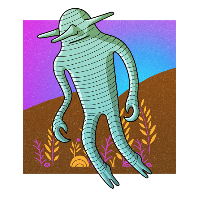 The Pascagoula Aliens, drawn as an extraterrestrial and robotic said to live in Mississippi.