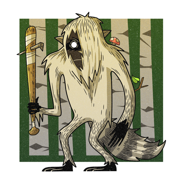The Swamp Monster, drawn as a hominid and hoax said to live in Delaware.
