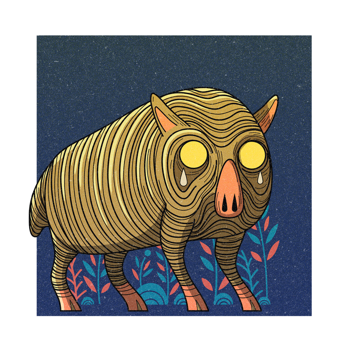 The Squonk, drawn as a fearsome critter said to live in Pennsylvania.