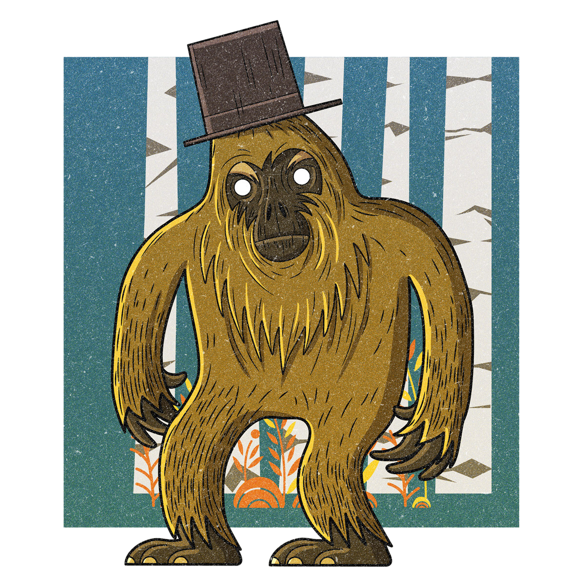 The Taku-He, drawn as a hominid said to live in South Dakota.