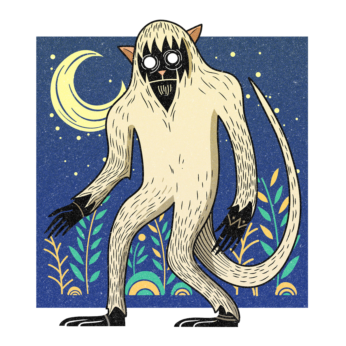 The White Thang, drawn as a hominid and ursine said to live in Alabama.
