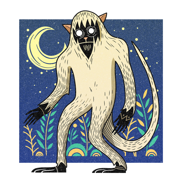 The White Thang, drawn as a hominid and ursine said to live in Alabama.